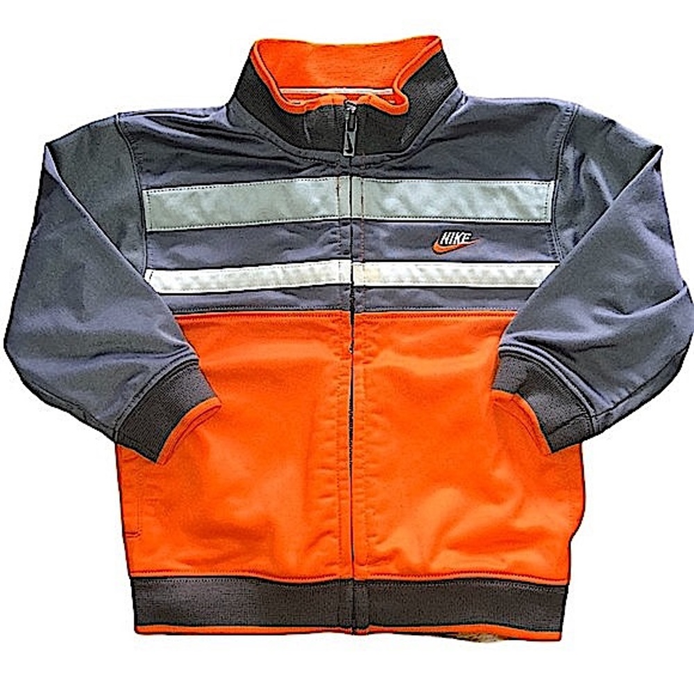 Nike Orange & Gray Color Block Zip Up Jacket